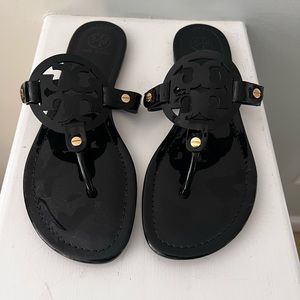 Tory Burch Miller Patent calf black sandals size 8 1/2